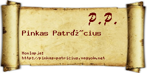 Pinkas Patrícius névjegykártya